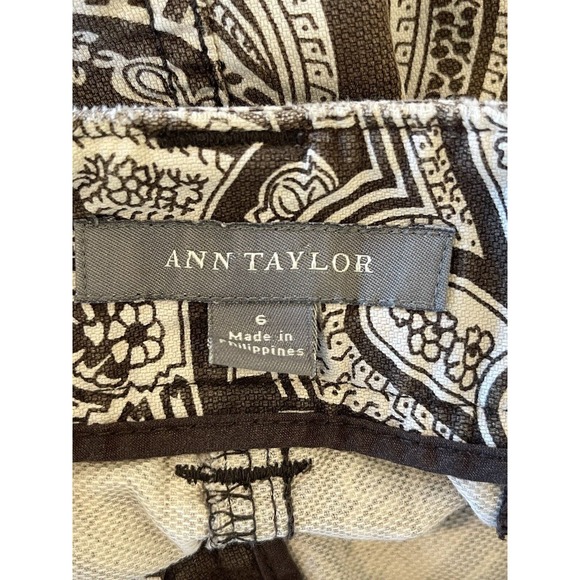Ann Taylor LOFT Linen Blend Paisley Skirt Brown & Cream Zipper‎ Size 6 - Picture 7 of 7
